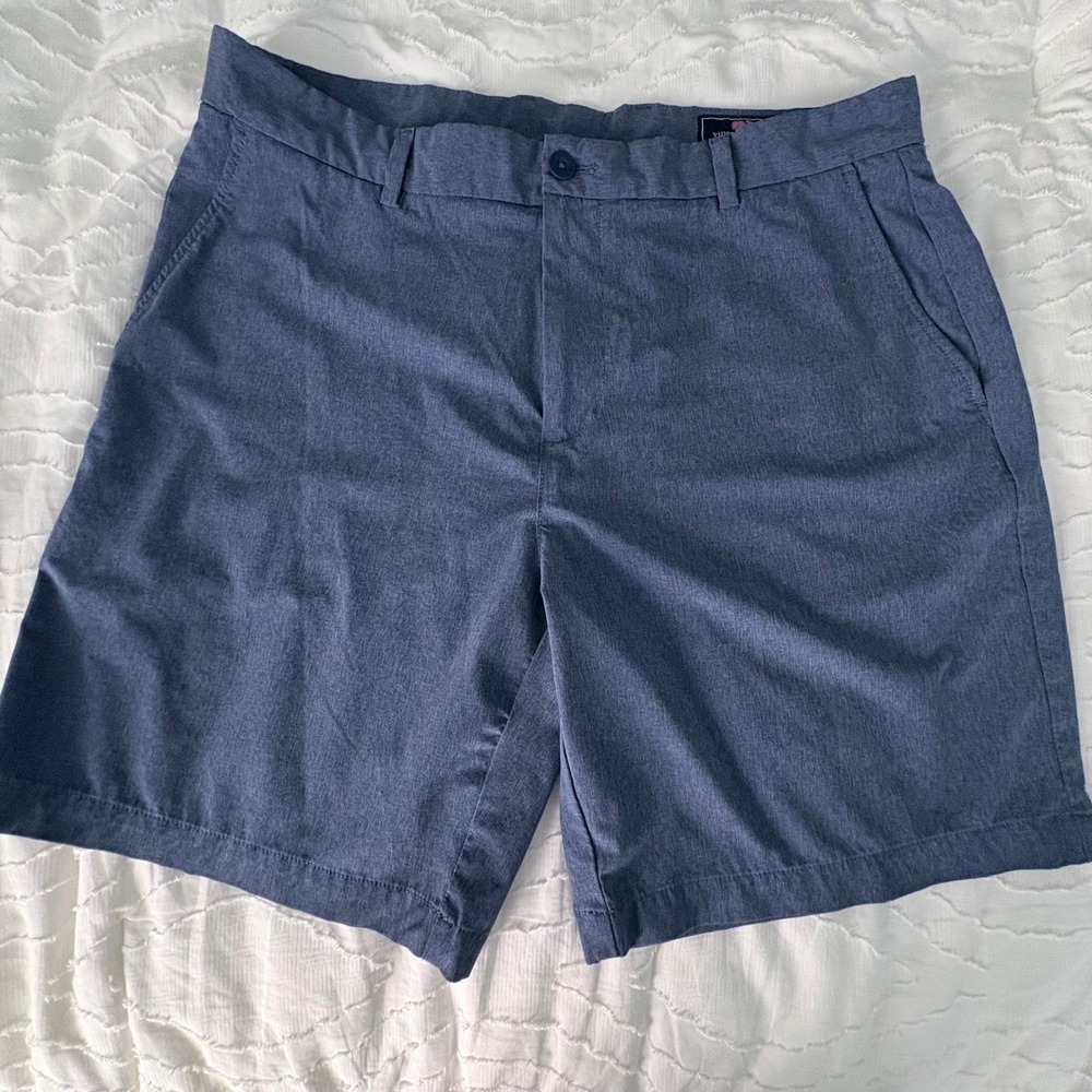 Vineyard Vines Breaker Performance Shorts Mens Sz 36 Blue Golf 9 Inseam